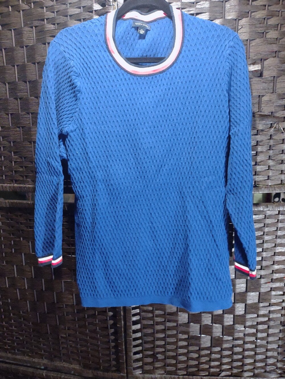 Tommy Hilfiger Textured Knit Royal Blue Sweater Women's XXL